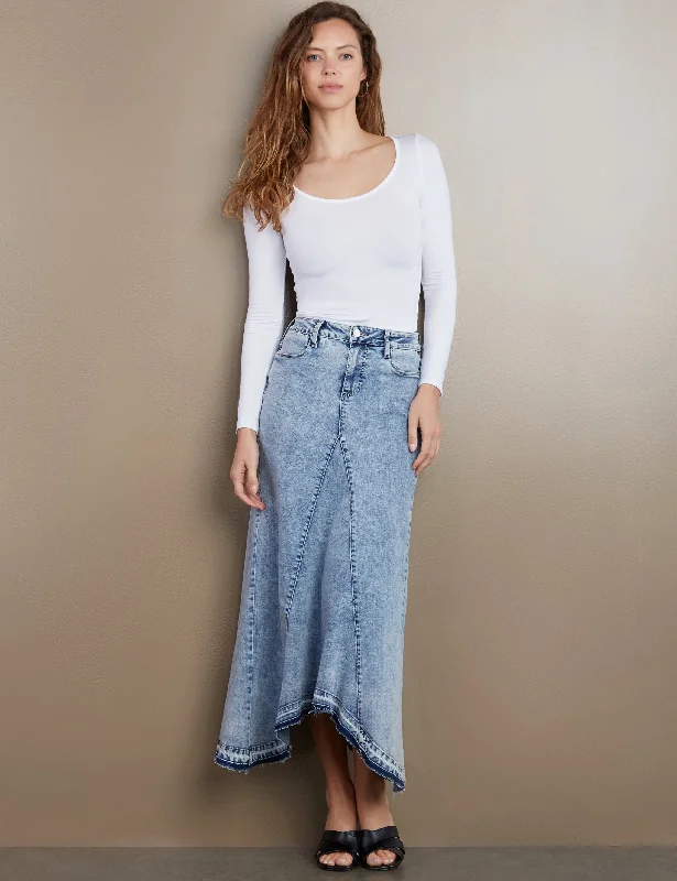 Selma Pieced Denim Maxi Skirt