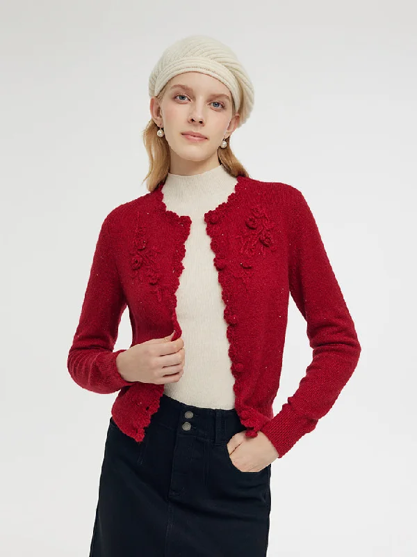 Mohair Wool Blend Women Cardigan